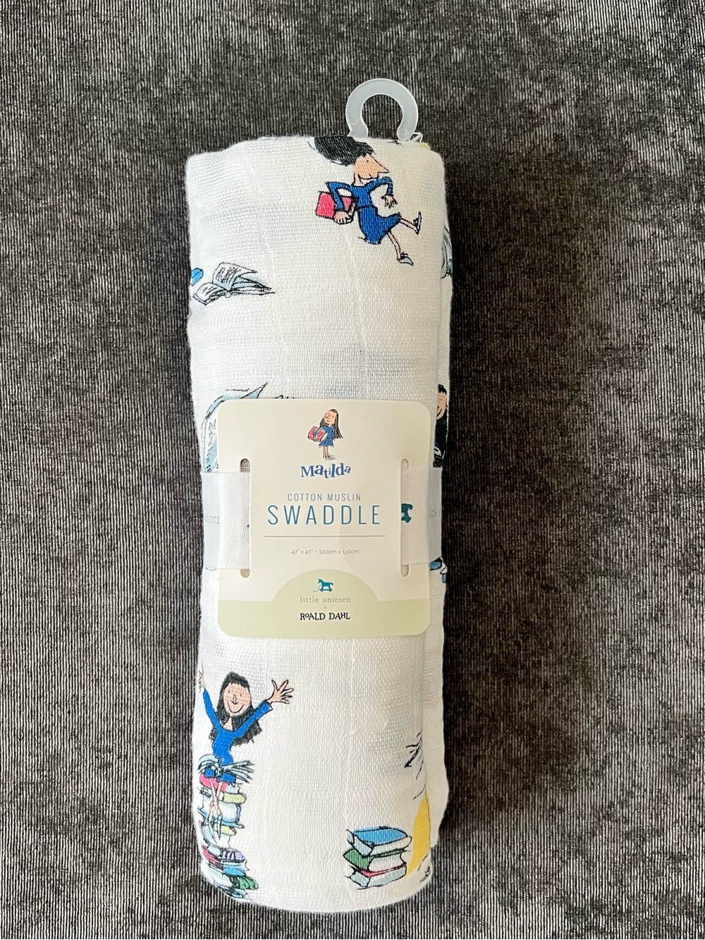 NWT Little Unicorn X Roald Dahl Matilda Muslin Swaddle